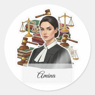 Aanpasbare professionele advocaat sticker met naam