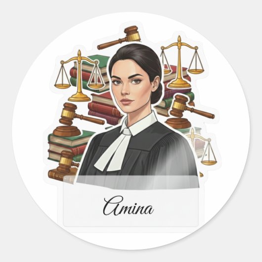 Aanpasbare professionele advocaat sticker met naam (Voorkant)