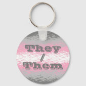 Aanpasbare Pronoun Demigirl Pride Vlag Sleutelhanger (Achterkant)