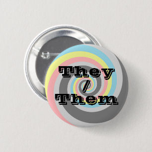 Aanpasbare Pronoun Spiraal Demiflux Pride Vlag Ronde Button 5,7 Cm