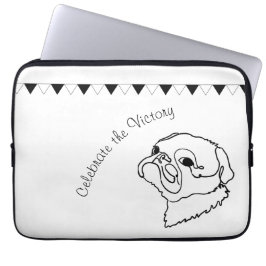 Aanpasbare Pug Line Art Doodle Laptop Sleeve