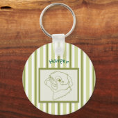 Aanpasbare Pug Line Art Sleutelhanger (Voorkant)