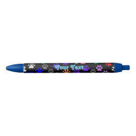 Aanpasbare puppy-pootafdrukken blauwe inkt pen