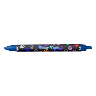 Aanpasbare puppy-pootafdrukken blauwe inkt pen