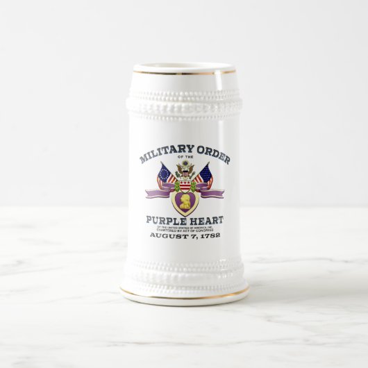 Aanpasbare "PURPER HART VLAGGEN" Bierpul (Center)