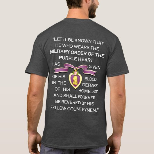 Aanpasbare "PURPEREN HART LINT" T-shirt (Achterkant)