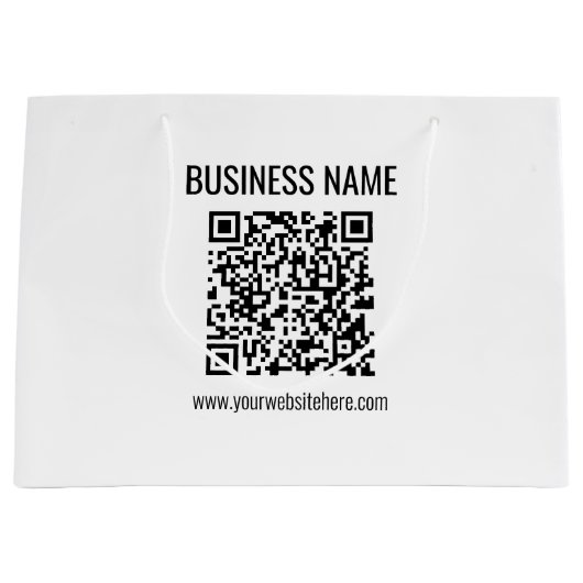 Aanpasbare QR-code & bedrijfsnaam Groot Cadeauzakje (Voorkant)