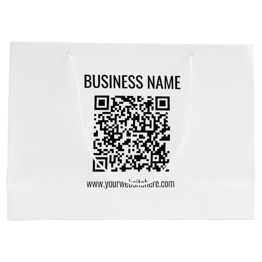 Aanpasbare QR-code & bedrijfsnaam Groot Cadeauzakje (Achterkant)