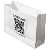 Aanpasbare QR-code & bedrijfsnaam Groot Cadeauzakje (Voorkant Gekanteld)