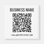 Aanpasbare QR-code & bedrijfsnaam Magneet (Voorkant)