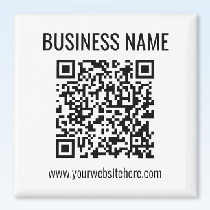 Aanpasbare QR-code & bedrijfsnaam Magneet