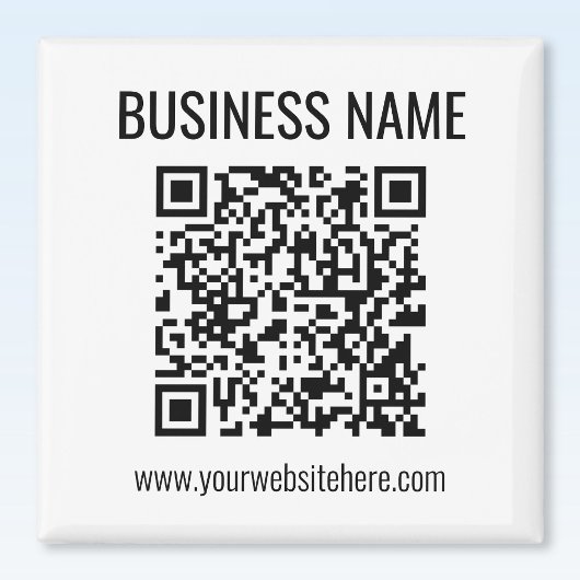 Aanpasbare QR-code & bedrijfsnaam Magneet