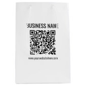 Aanpasbare QR-code & bedrijfsnaam Medium Cadeauzakje (Voorkant)