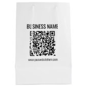 Aanpasbare QR-code & bedrijfsnaam Medium Cadeauzakje (Achterkant)