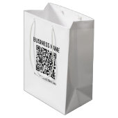 Aanpasbare QR-code & bedrijfsnaam Medium Cadeauzakje (Achterkant Gekanteld)