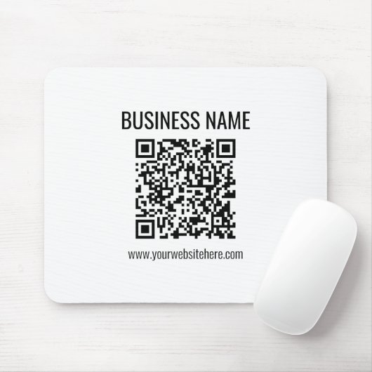 Aanpasbare QR-code & bedrijfsnaam Muismat (Met muis)