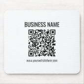 Aanpasbare QR-code & bedrijfsnaam Muismat (Voorkant)