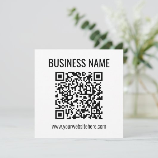 Aanpasbare QR-code & bedrijfsnaam Notitiekaartje (Staand voorkant)