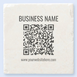 Aanpasbare QR-code & bedrijfsnaam Stenen Onderzetter