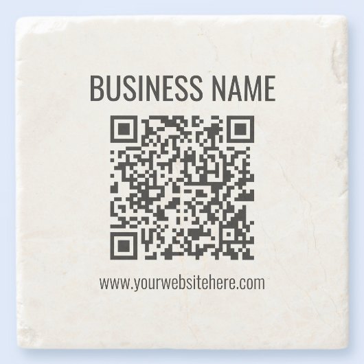 Aanpasbare QR-code & bedrijfsnaam Stenen Onderzetter