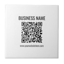 Aanpasbare QR-code & bedrijfsnaam Tegeltje