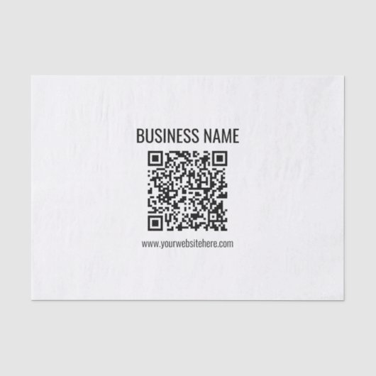 Aanpasbare QR-code & bedrijfsnaam Tissuepapier (Voorkant)