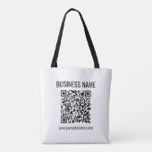 Aanpasbare QR-code & bedrijfsnaam Tote Bag (Achterkant)