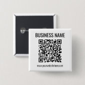 Aanpasbare QR-code & bedrijfsnaam Vierkante Button 5,1 Cm (Voorkant /achterkant)