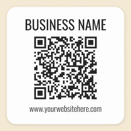 Aanpasbare QR-code & bedrijfsnaam Vierkante Sticker