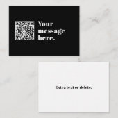 Aanpasbare QR-code & Bewerkbare Retro Tekst Notitiekaartje (Voorkant / Achterkant)