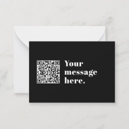 Aanpasbare QR-code & Bewerkbare Retro Tekst Notitiekaartje