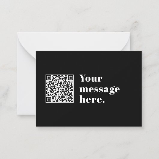 Aanpasbare QR-code & Bewerkbare Retro Tekst Notitiekaartje (Voorkant)