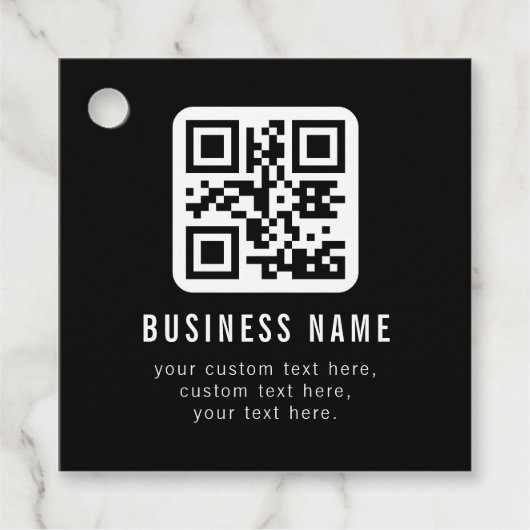 Aanpasbare QR-code & bewerkbare tekstontwerp Bedankjes Labels (Voorkant)