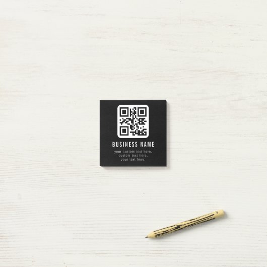 Aanpasbare QR-code & bewerkbare tekstontwerp Post-it® Notes (Op bureau)