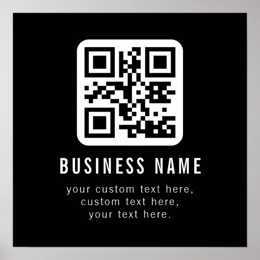 Aanpasbare QR-code & bewerkbare tekstontwerp Poster (Voorkant)