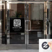 Aanpasbare QR-code & bewerkbare tekstontwerp Raamsticker (Kantoordeur)