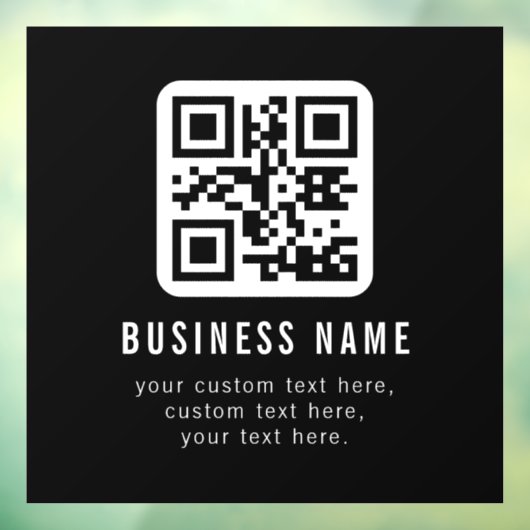 Aanpasbare QR-code & bewerkbare tekstontwerp Raamsticker (Vel 3)