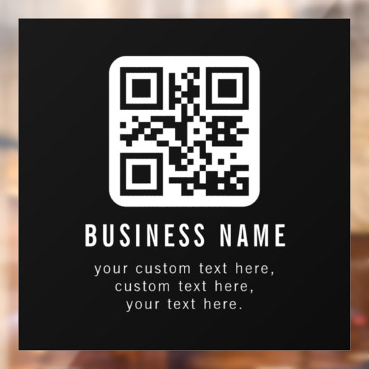 Aanpasbare QR-code & bewerkbare tekstontwerp Raamsticker (Vel 2)
