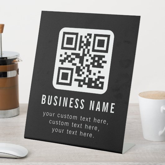 Aanpasbare QR-code & bewerkbare tekstontwerp Reclamebord Met Voetstuk (Insitu)