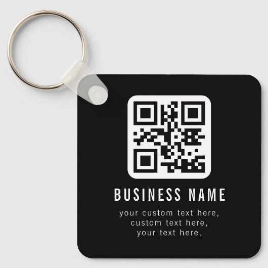 Aanpasbare QR-code & bewerkbare tekstontwerp Sleutelhanger (Voorkant)