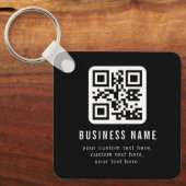 Aanpasbare QR-code & bewerkbare tekstontwerp Sleutelhanger (Voorkant)