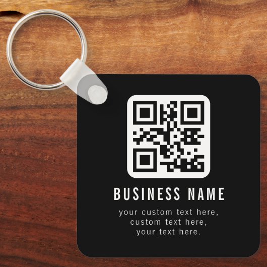 Aanpasbare QR-code & bewerkbare tekstontwerp Sleutelhanger (Voorkant)