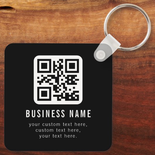 Aanpasbare QR-code & bewerkbare tekstontwerp Sleutelhanger (Achterkant)