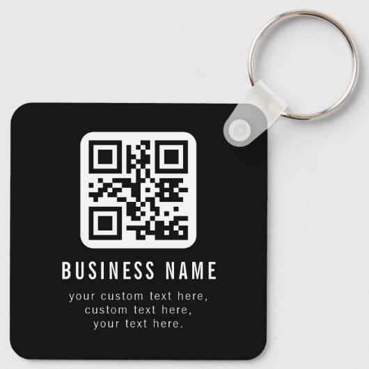 Aanpasbare QR-code & bewerkbare tekstontwerp Sleutelhanger (Achterkant)