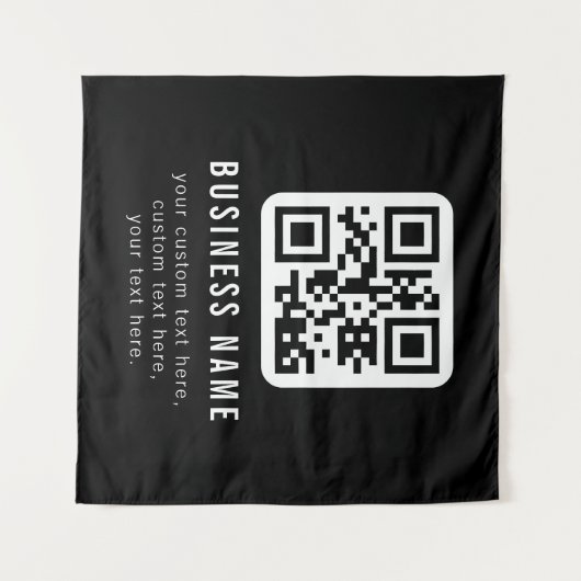 Aanpasbare QR-code & bewerkbare tekstontwerp Wandkleed (Voorkant (horizontaal))