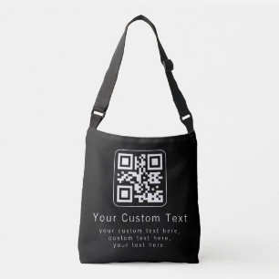 Aanpasbare QR-code & bewerkbare tekstsjabloon Crossbody Tas
