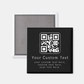 Aanpasbare QR-code & bewerkbare tekstsjabloon Magneet (Voorkant / Achterkant)