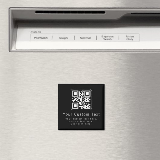 Aanpasbare QR-code & bewerkbare tekstsjabloon Magneet (Insitu (Vaatwasser))