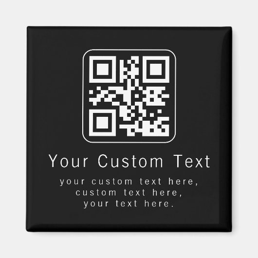 Aanpasbare QR-code & bewerkbare tekstsjabloon Magneet (Voorkant)