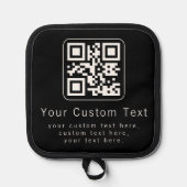 Aanpasbare QR-code & bewerkbare tekstsjabloon Pannenlap (Voorkant)